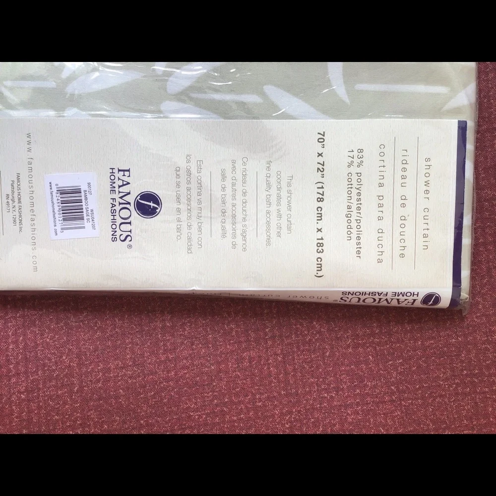 New Famous Home decor bathroom Fashions shower curtain sage green 70” x72” beige